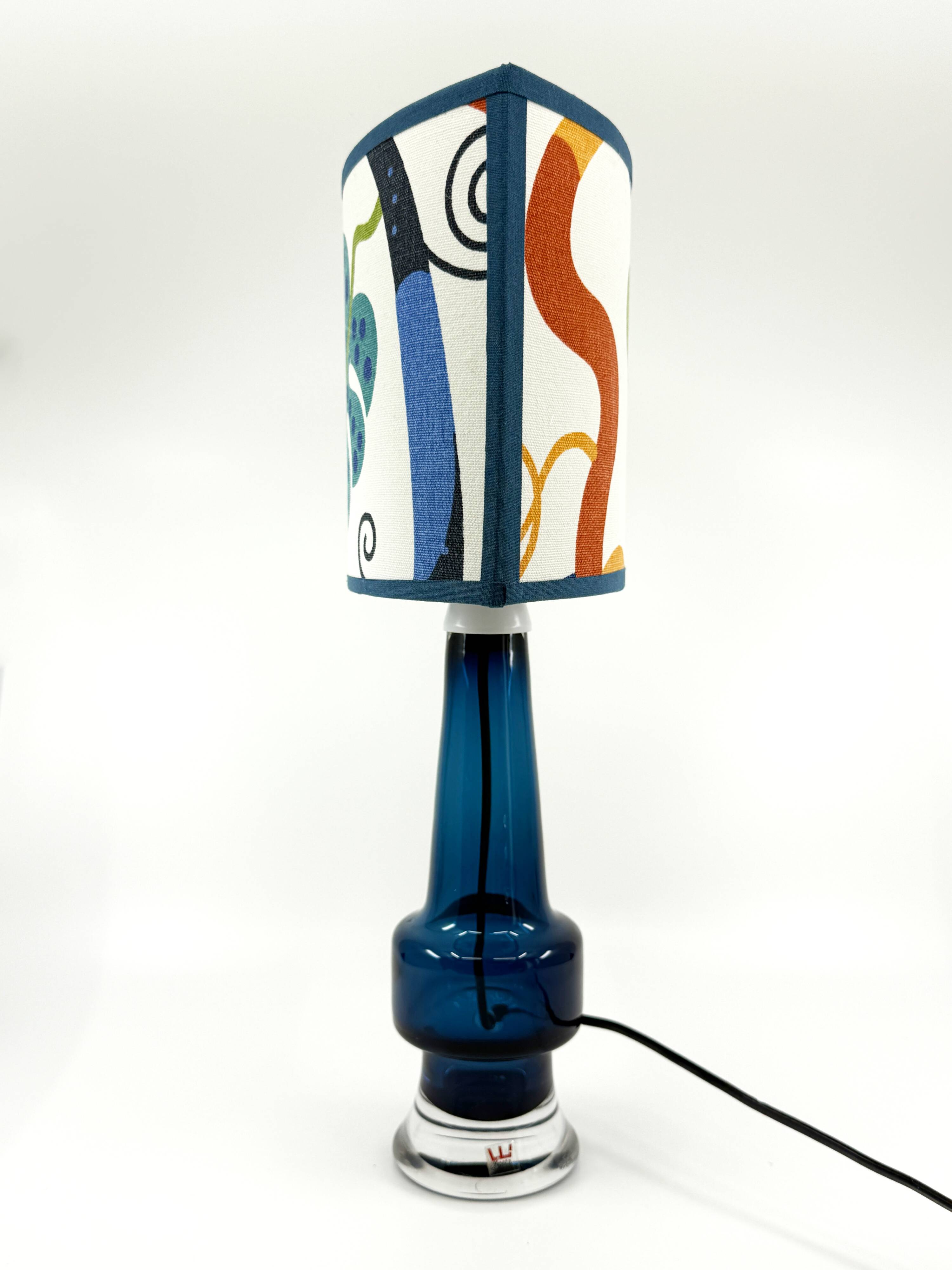 Crystal lamp • Kosta Boda • Sweden • 1960s and custom lampshade