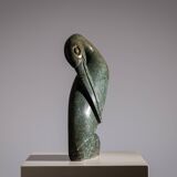 Shona bird sculpture in serpentine stone