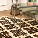 Tapis beige motifs ethniques - 157 x 91 cm