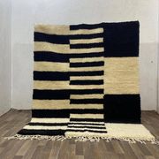 Tapis berbère noir et blanc sur mesure 150/350 cm