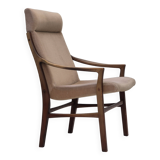 1960s, Scandinavian design, highback armchair, original condition, furniture velour, beech wood.