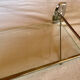 Vintage bathroom shelf, chrome metal and glass