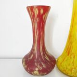Ensemble de deux vases en verre marmoréen