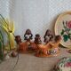Pair of double barbotine candlesticks - vintage