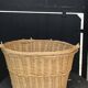 Panier a velo en rotin, osier tresse, avec anse et crochets, vintage