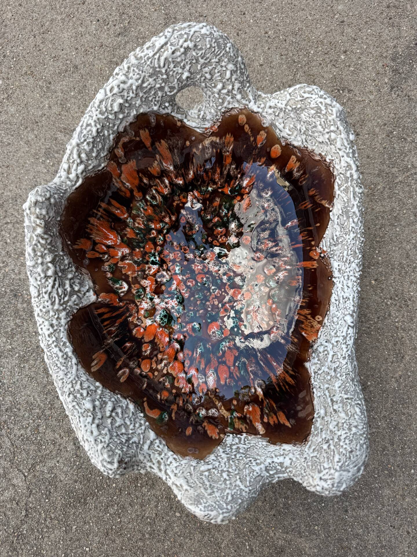 Large ceramic bowl lava Vallauris 1970s