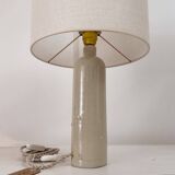Lampe grès et jute écrue