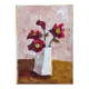 Acrylique sur toile, peinture contemporaine, nature morte au bouquet