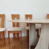 Table à manger circulaire en travertin - Claude Berraldacci