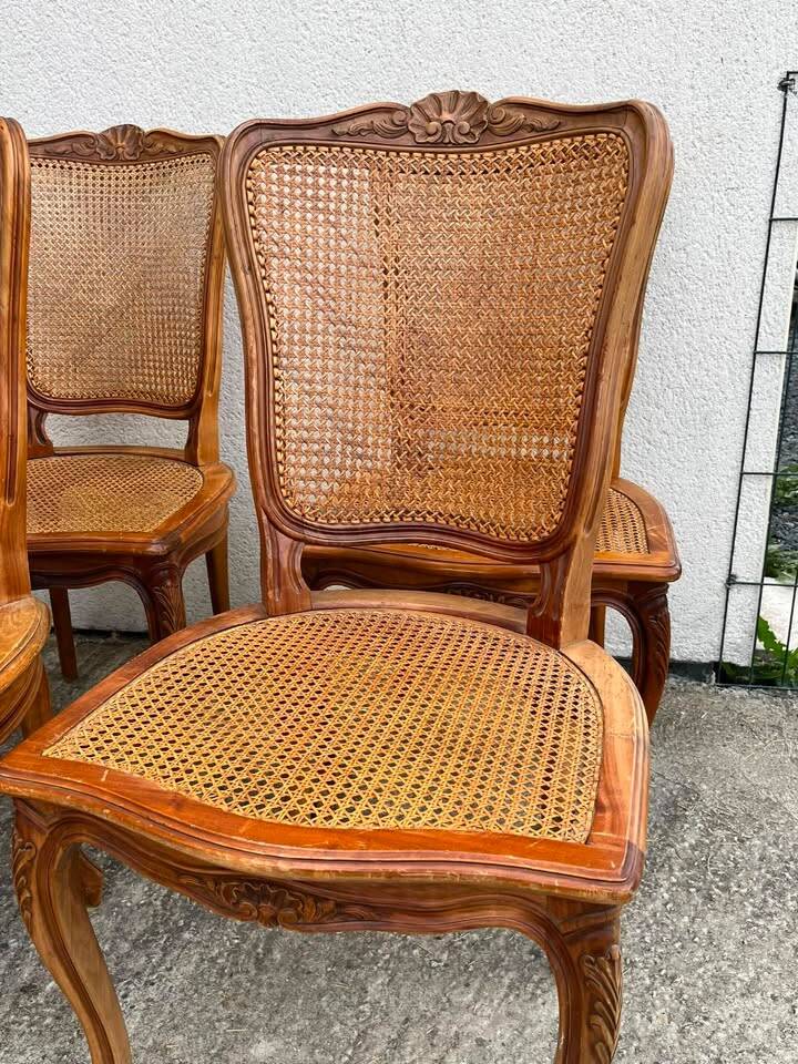 Set of 6 Cane Chairs in Louis XV style