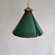 Art Deco conical green opaline pendant light, 1920s-30s