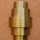 Round Art Deco wall light in brass.