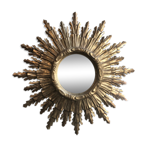 Miroir soleil bois