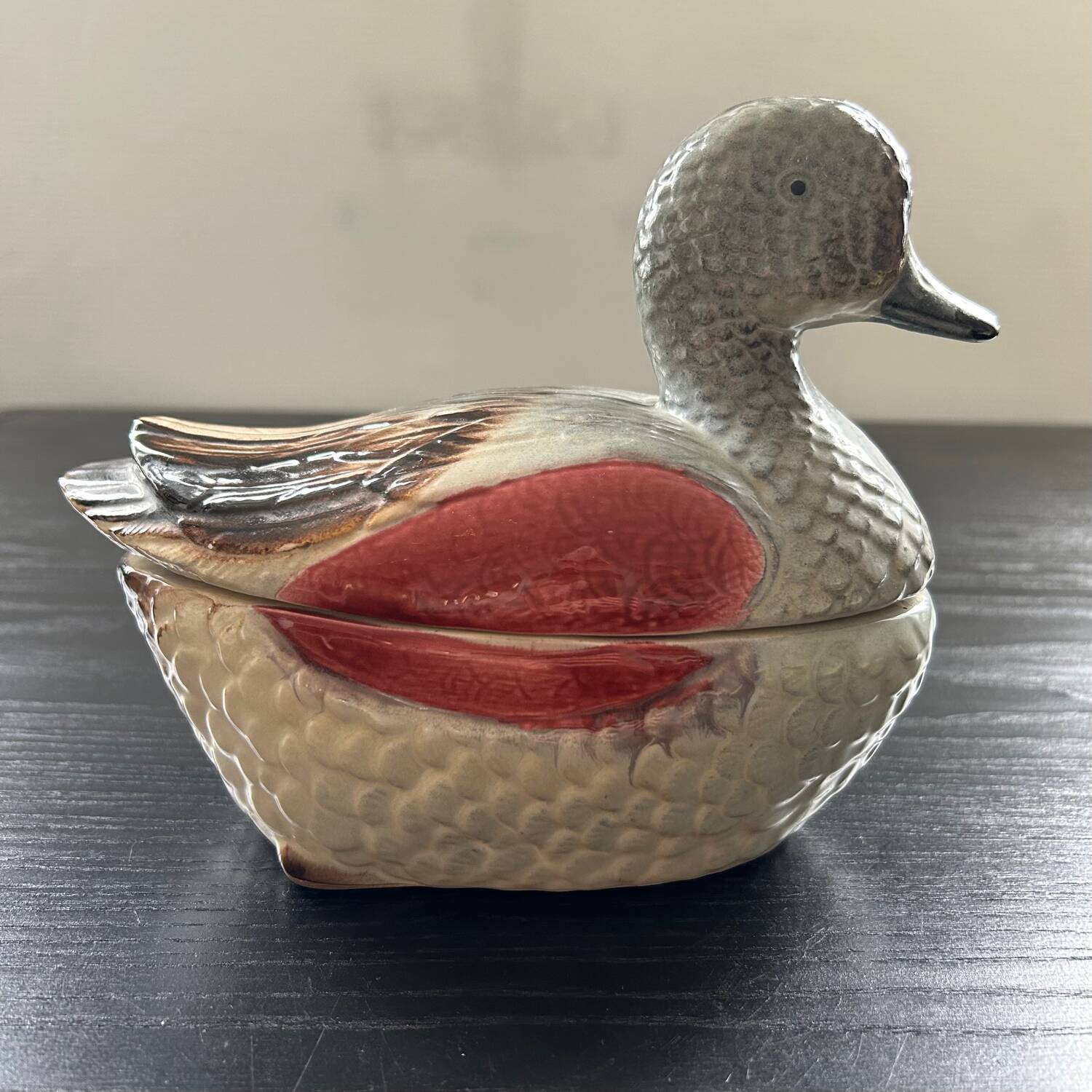 Green and pink duck terrine