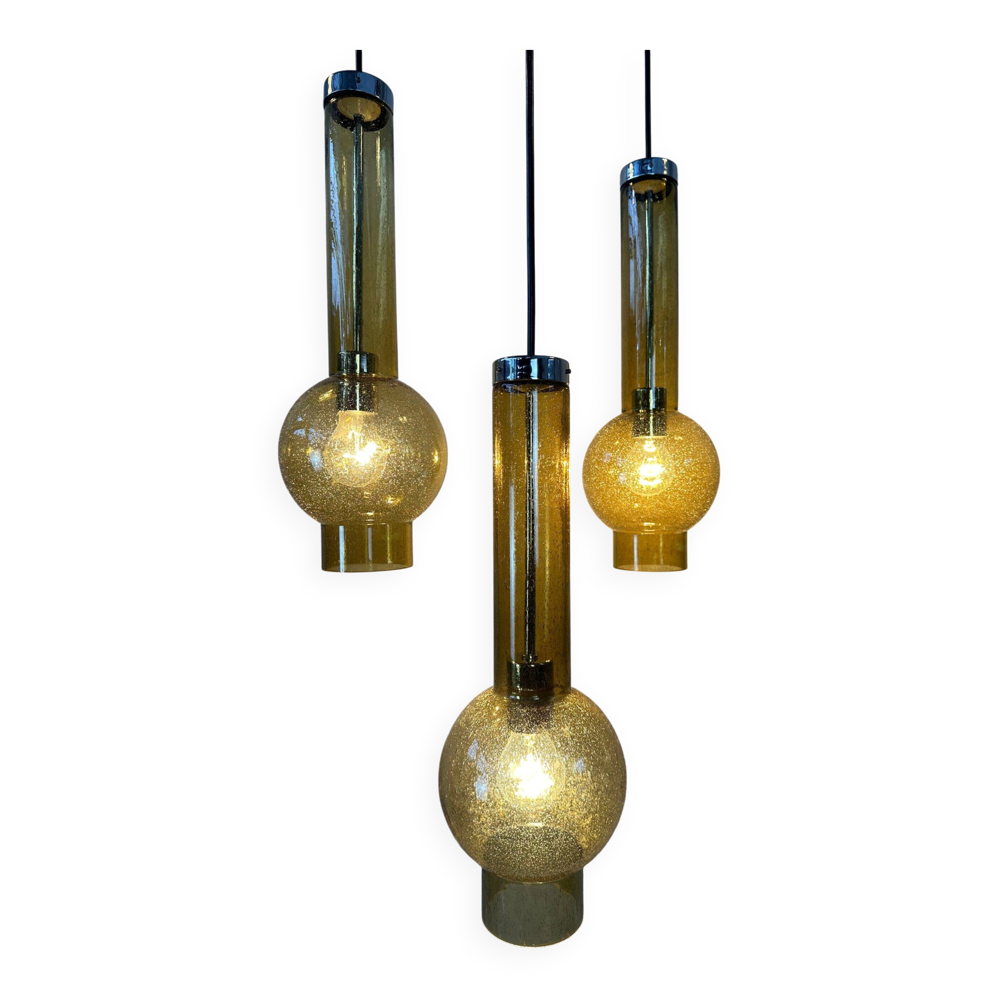 3x Staff Leuchten vintage pendant lamps