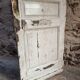 Porte d'entrée ancienne en chêne avec grille en fonte, récupération architecturale française