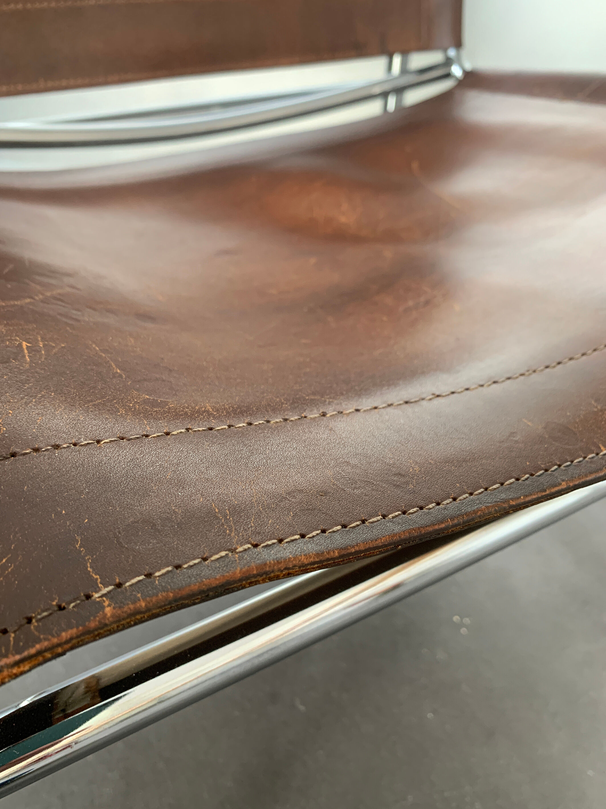 'Klinte' armchair for Ikea, chrome & leather design Tord Bjorklund 1970s chair