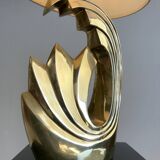 Lampe de salon en laiton doré