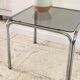 1970s coffee table glass and chrome steel