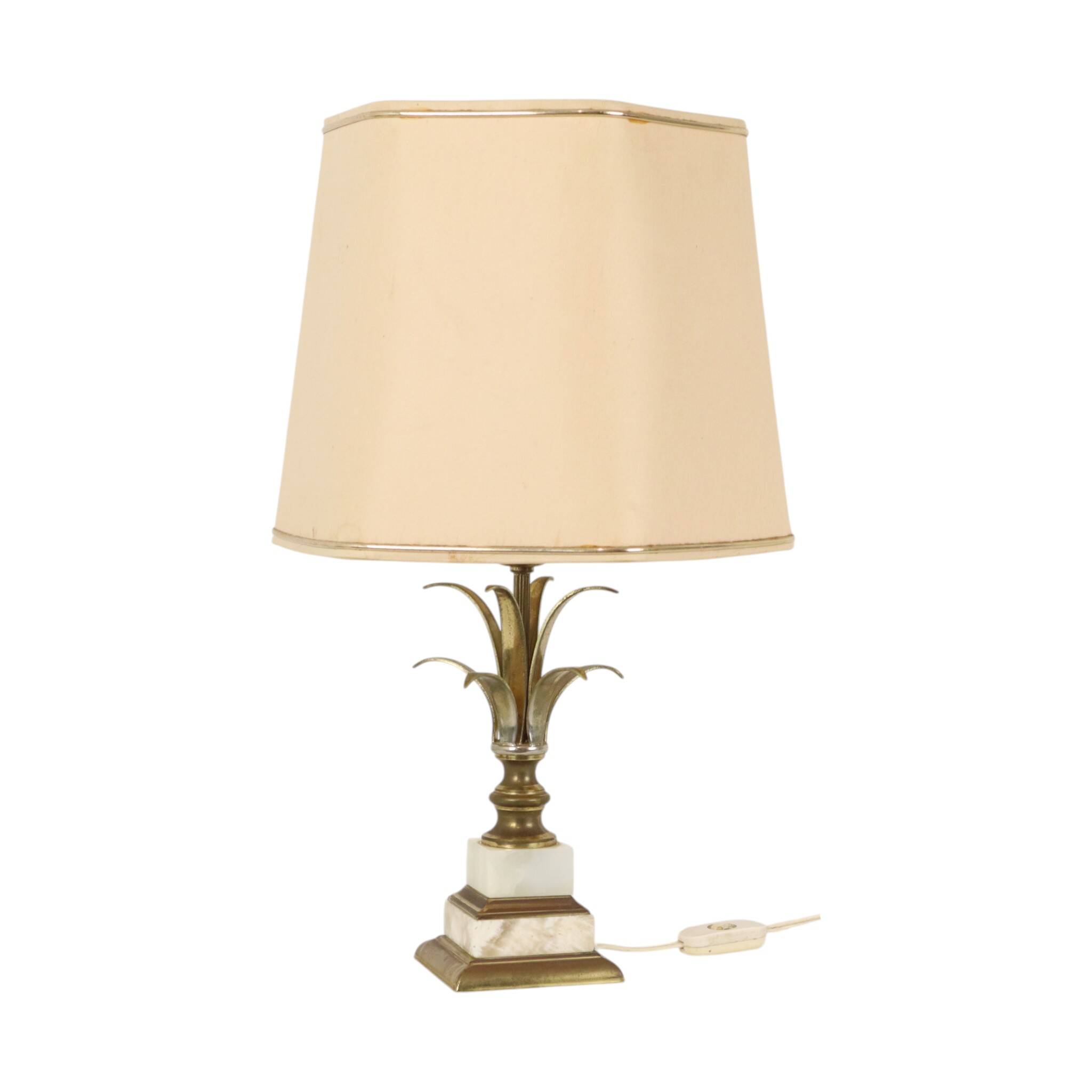 Vintage Palm Tree Pineapple Table Lamp, Massive, 1970s, 48cm