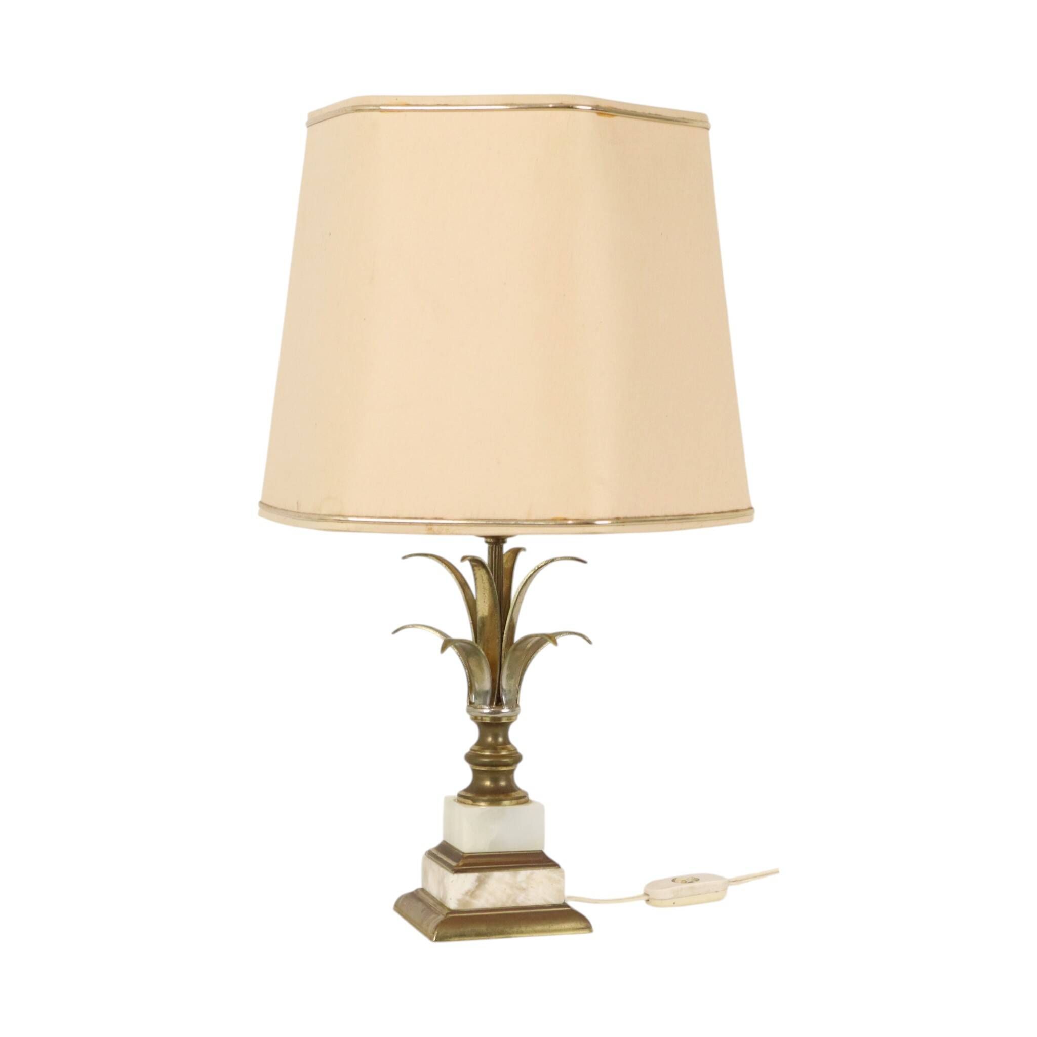 Lampe de table vintage en forme de palmier et d'ananas, massive, années 1970, 48 cm