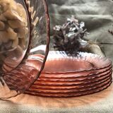 Lot of 8 plates Rosaline Arcoroc from Luminarc