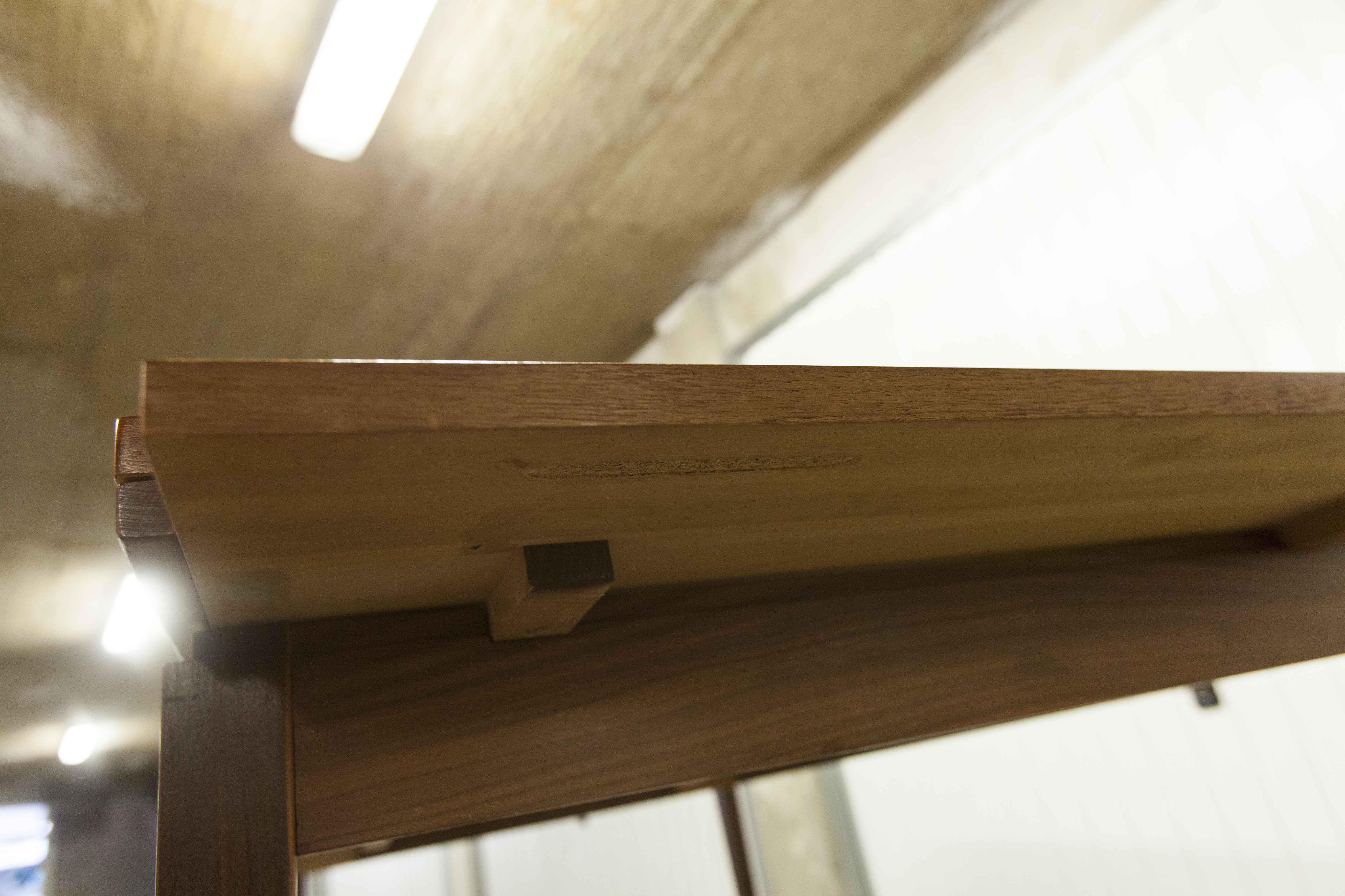 60's rectangular Scandinavian table with extension cords