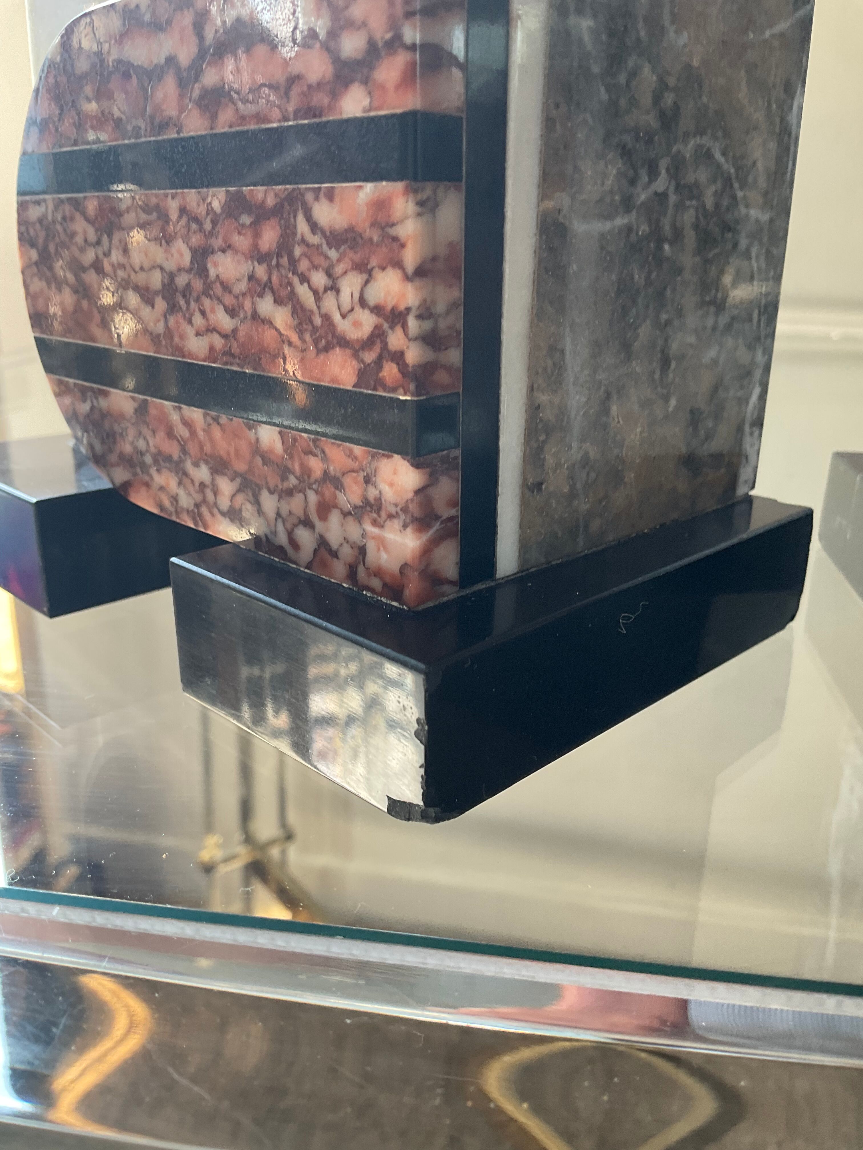 Pair of Art Deco marble bookends