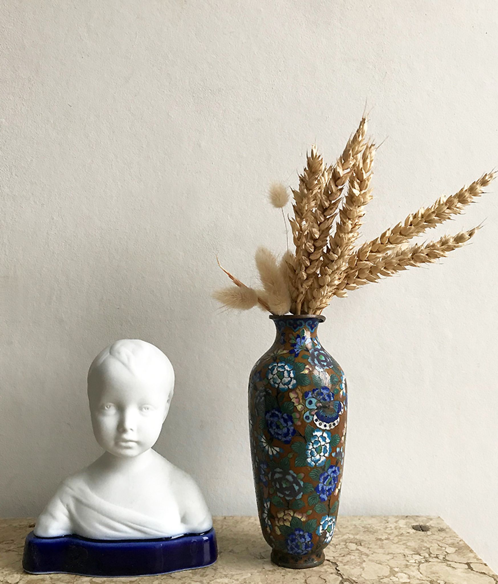 Limoges biscuit and porcelain child bust after Camille Tharaud