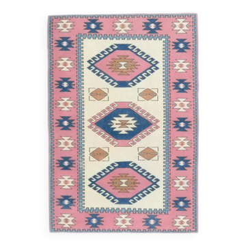 Tapis turc en laine et coton noué à la main, années 1970