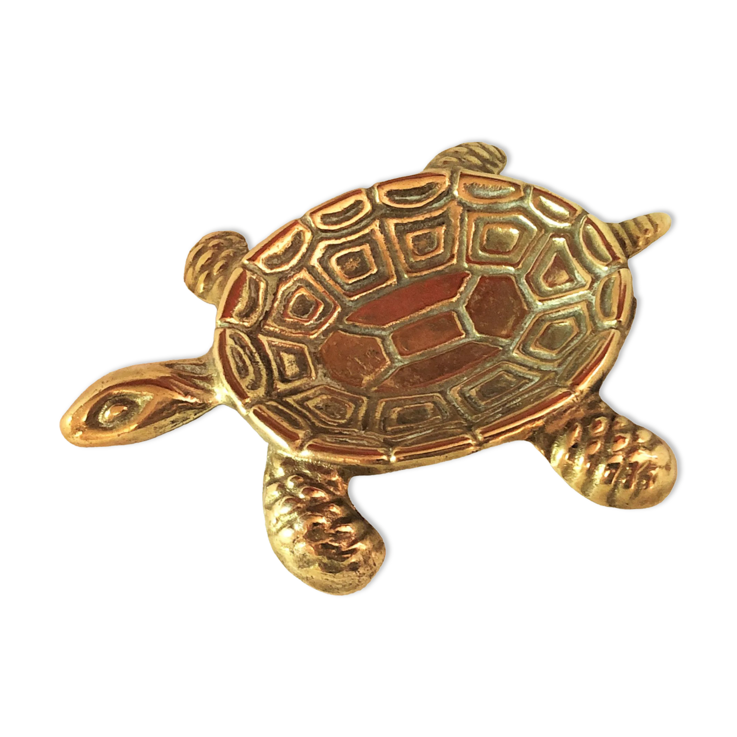 Figurine turtle gilded brass protective symbol