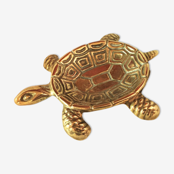 Figurine tortue laiton doré symbole protecteur
