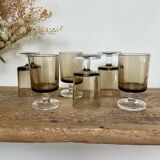 6 small smoked glasses luminarc france