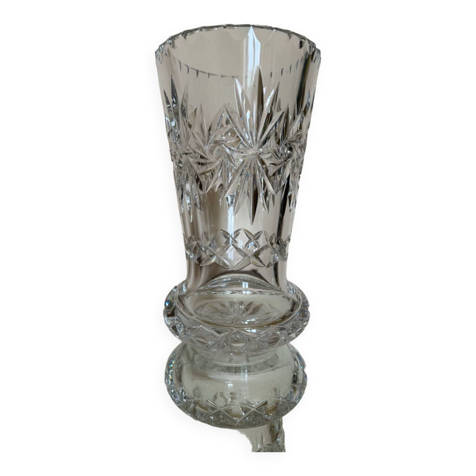 Old cut crystal vase