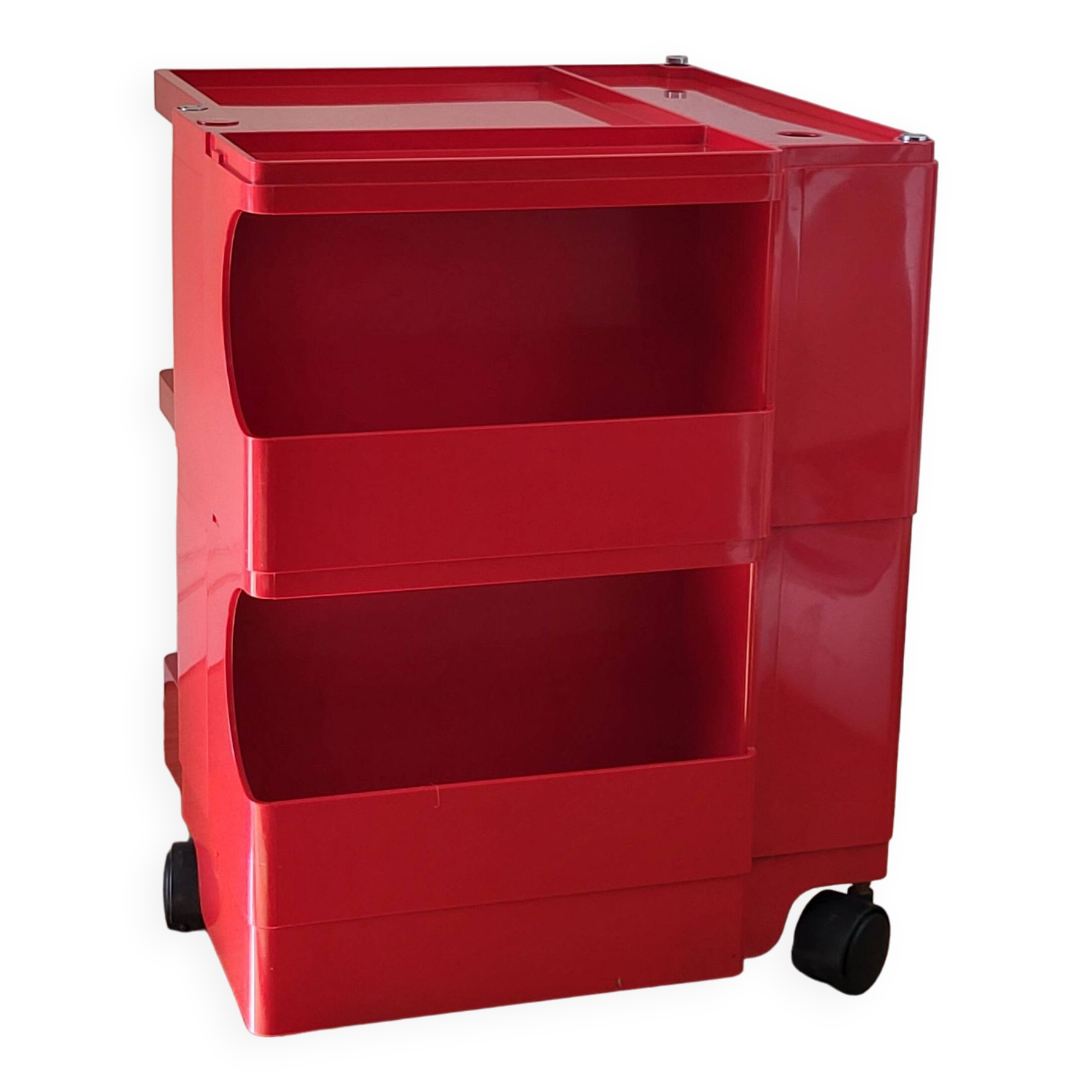 Joe Colombo Boby Red Plastic Serving Trolley for Bieffeplast Italy 1968 Space Age