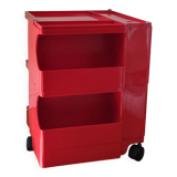 Joe Colombo Boby Red Plastic Serving Trolley for Bieffeplast Italy 1968 Space Age