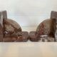Pair of art deco morello cherry marble bookends