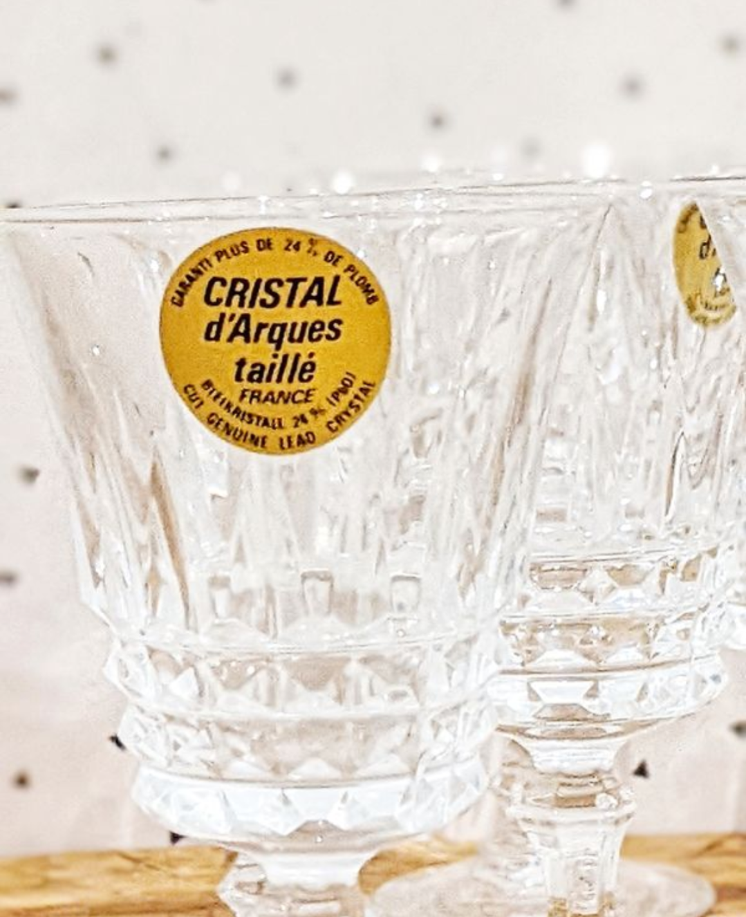 10 vintage liquor glasses, Cristal d'Arques