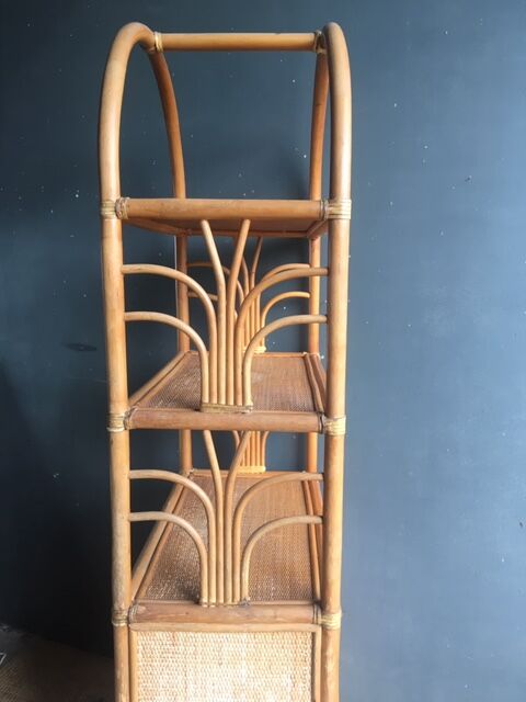 Rattan library shelf