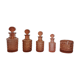 Set of 4 bottles and an art deco box in pink Bayel crystal
