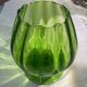 Green shower stand vase with melon rib effect