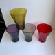 Set of 4 colorful design water glasses 70s
