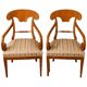 Pair of Biedermeier armchairs in light wood – 19th century