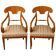 Pair of Biedermeier armchairs in light wood – 19th century