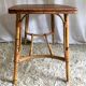 Table basse bois et rotin années 60