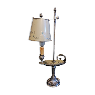 lamp hot water bottle old chrome and white metal