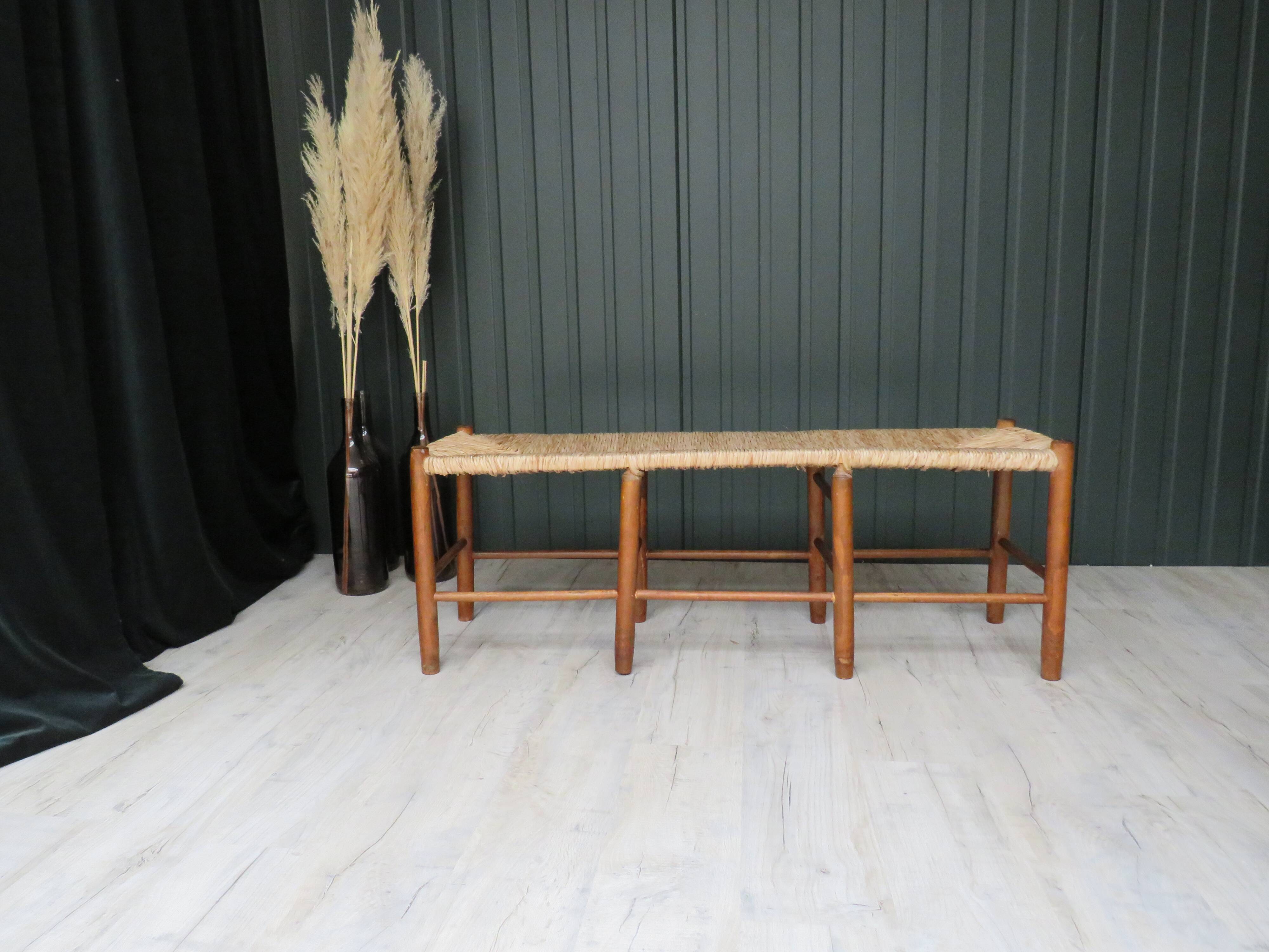 Ancient straw bench