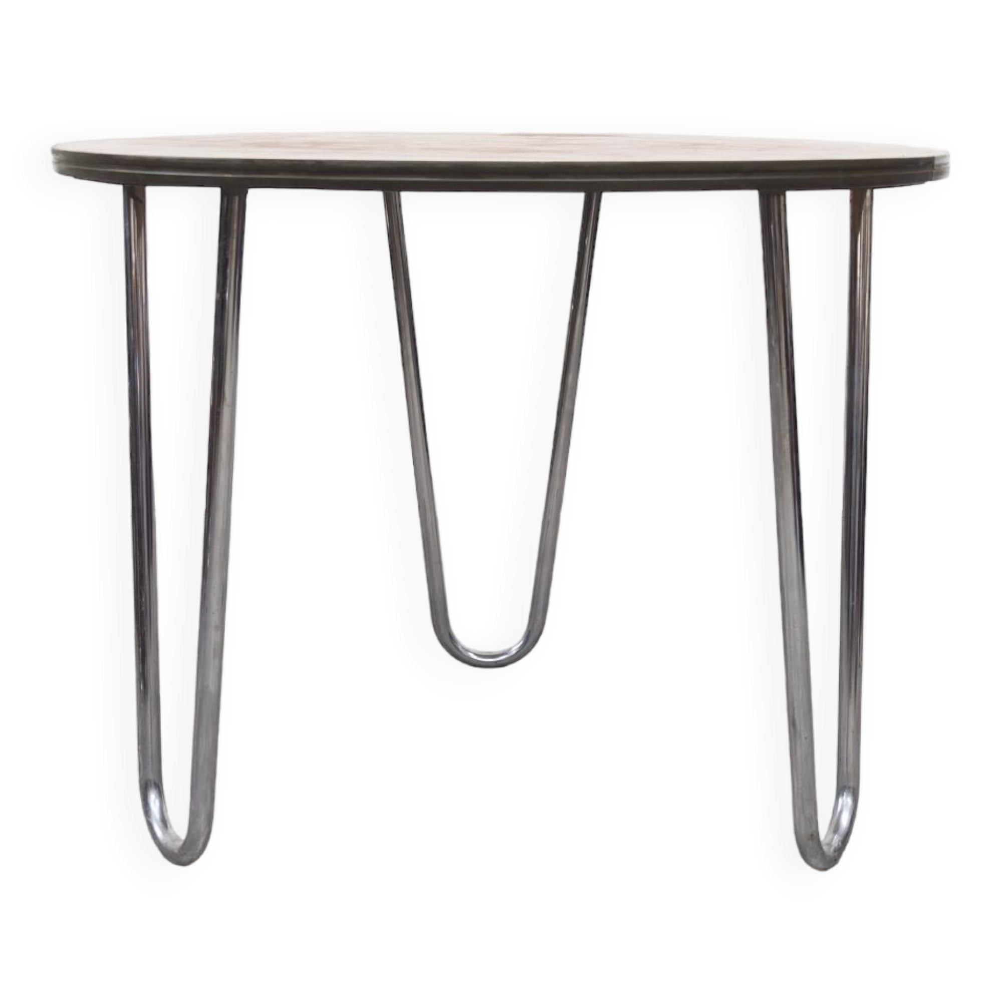 Table Bauhaus en acier tubulaire par Robert Slezák