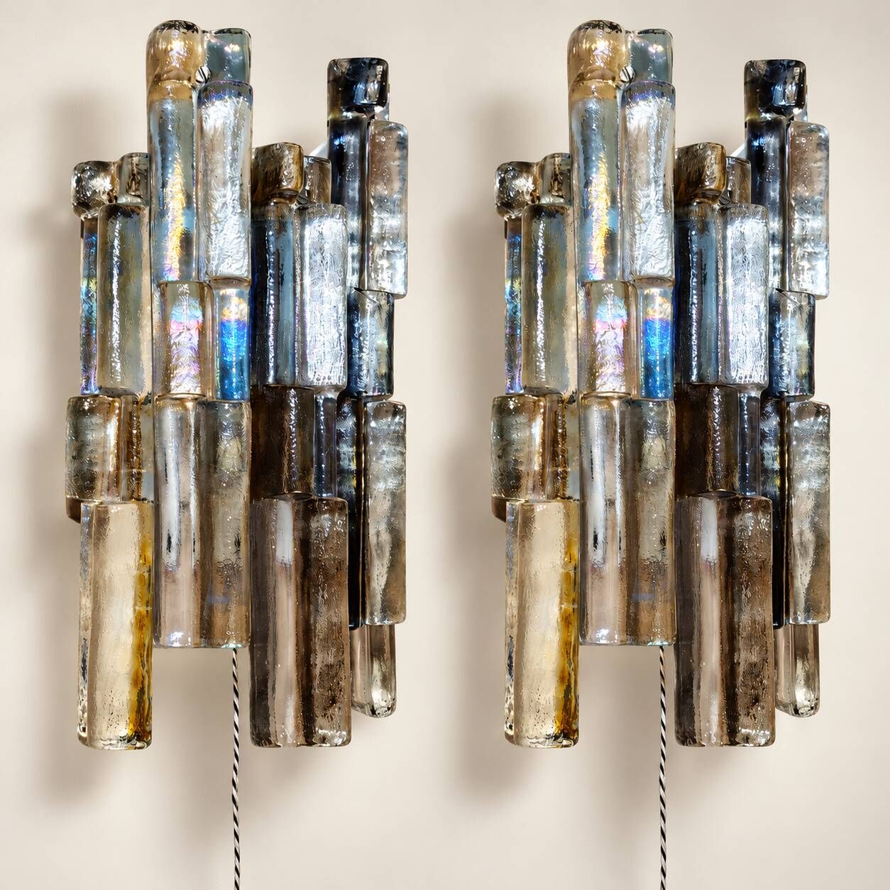 Kalmar Glass Sconces Wall Lights, Set of 2, 1960s