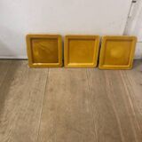 3 small decorative yellow plates